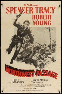 1g591 NORTHWEST PASSAGE 1sh R56 Spencer Tracy, Robert Young, Ruth Hussey, Kenneth Roberts' book!