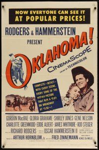 1g603 OKLAHOMA 20th Century Fox 1sh '56 MacRae, Jones, Rodgers & Hammerstein musical!
