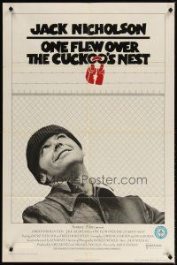 1g612 ONE FLEW OVER THE CUCKOO'S NEST 1sh '75 great c/u of Jack Nicholson, Milos Forman classic!