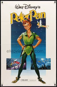 1g633 PETER PAN 1sh R82 Walt Disney animated cartoon fantasy classic, great full-length art!