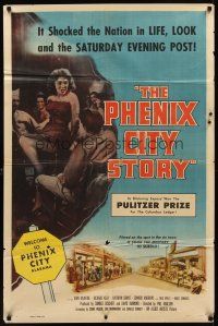 1g635 PHENIX CITY STORY style A 1sh '55 classic noir, it took the military to subdue their sin!