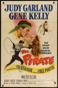 1g640 PIRATE 1sh '48 great artwork of Judy Garland & Gene Kelly dancing and romancing!