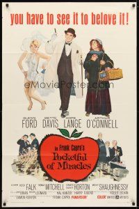 1g652 POCKETFUL OF MIRACLES 1sh '62 Frank Capra, artwork of Glenn Ford, Bette Davis & more!