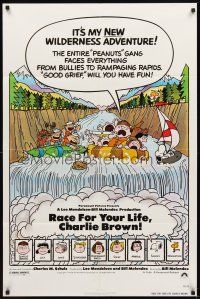 1g670 RACE FOR YOUR LIFE CHARLIE BROWN 1sh '77 Charles M. Schulz, art of Snoopy & Peanuts gang!