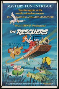 1g682 RESCUERS 1sh '77 Disney mouse mystery adventure cartoon from the depths of Devil's Bayou!