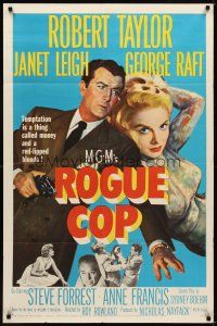 1g698 ROGUE COP 1sh '54 Robert Taylor, George Raft,sexy Janet Leigh is a thing called temptation!