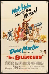 1g773 SILENCERS 1sh '66 outrageous sexy phallic imagery of Dean Martin & the Slaygirls!