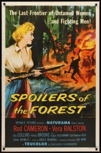 1g817 SPOILERS OF THE FOREST 1sh '57 art of Vera Ralston in the last frontier of untamed women!