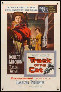 1g910 TRACK OF THE CAT 1sh '54 Robert Mitchum & Teresa Wright in a startling love story!