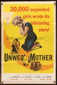 1g923 UNWED MOTHER 1sh '58 Norma Moore & Robert Vaughn, 20,000 anguished girls wrote this story!
