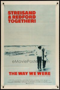 1g952 WAY WE WERE 1sh '73 Barbra Streisand & Robert Redford walk on the beach!