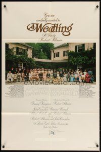 1g954 WEDDING teaser 1sh '78 Robert Altman, Carol Burnett, Mia Farrow, cast portrait!