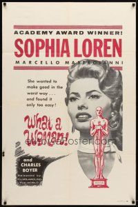 1g955 WHAT A WOMAN 1sh '58 Alessandro Blasetti's La Fortuna di essere donna,Sophia Loren,Mastroianni