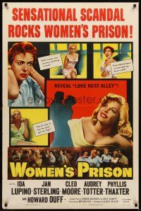 1g985 WOMEN'S PRISON 1sh '54 Ida Lupino & super sexy convict Cleo Moore, sensational scandal!