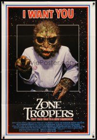 1g998 ZONE TROOPERS 1sh '85 Uncle Sam-like alien, parody of James Montgomery Flagg's I Want You!
