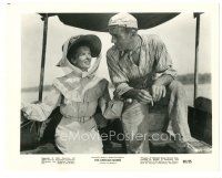 1h263 AFRICAN QUEEN 8x10 still R68 great c/u of Katharine Hepburn & Humphrey Bogart on boat!