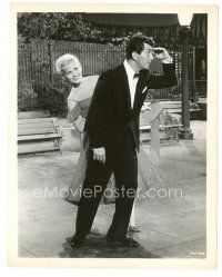 1h302 BELLS ARE RINGING 8x10 still '60 great image of Judy Holliday hiding from Dean Martin!