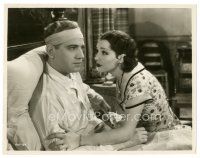1h339 BROKEN WING 8x10 key book still '32 sexy Lupe Velez looks at bandaged Melvyn Douglas in bed!