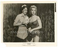 1h343 BUS STOP 8x10 still '56 sexy showgirl Marilyn Monroe & Eileen Heckart by beaded curtain!