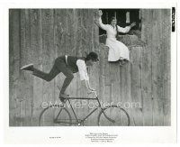 1h346 BUTCH CASSIDY & THE SUNDANCE KID 8x10 still '69 Katharine Ross laughs at Paul Newman on bike