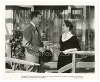 1h464 FEMALE ON THE BEACH 8x10 still '55 Charles Drake shows his badge to Joan Crawford!