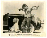 1h493 GIANT 8x10 still R63 classic shot of Elizabeth Taylor looking up at James Dean with rifle!