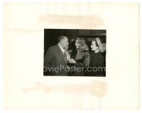 1h067 GILDA candid 8x10 still '46 Rita Hayworth & Anita Louise greet boss Harry Cohn at party!