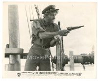 1h527 HIS MAJESTY O'KEEFE 8x10 still '54 close up of Burt Lancaster pointing gun on ship!