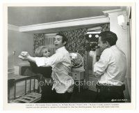 1h091 HUSBANDS candid 8x10 still '70 John Cassavettes filming Ben Gazzara dancing in bedroom!