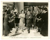 1h539 I AM THE LAW 8x10 still '38 crowd cheers on Edward G. Robinson & Wendy Barrie!