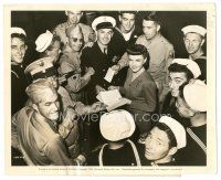 1h096 I'LL REMEMBER APRIL candid 8x10 still '44 Gloria Jean gives autographs to WWII servicemen!