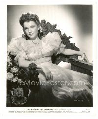 1h641 MAGNIFICENT AMBERSONS 8x10 still '42 great portrait of Anne Baxter sitting in ornate chair!