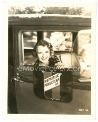 1h657 MARION TALLEY 8x10 key book still '30s c/u of the pretty actress in Republic studio car!
