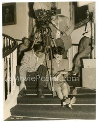 1h161 PARDON MY PAST candid 7.5x9.5 still '45 Marguerite Chapman with director & cameramen on set!