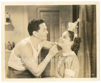 1h751 PRIDE OF THE MARINES 8x10 still '45 John Garfield teaches young Ann E. Todd how to shave!