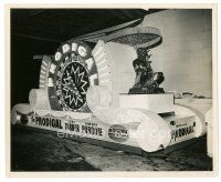 1h168 PRODIGAL candid 8x10 still '55 wacky promotional float, with statue & wheel of fortune!