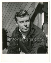 1h783 ROBERT FRANCIS deluxe 8x10 still '55 great close up wearing jacket & turtleneck sweater!