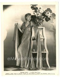 1h814 SECOND WIFE 8x10 still '36 full-length portrait of pretty Gertrude Michael in great dress!