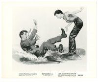 1h833 SHE COULDN'T SAY NO 8x10 still '54 art of Jean Simmons, & Robert Mitchum falling in water!