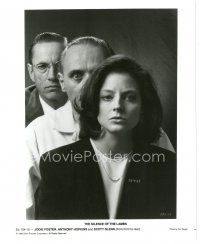 1h847 SILENCE OF THE LAMBS 8x10 still '91 posed portrait of Jodie Faster, Anthony Hopkins & Glenn!