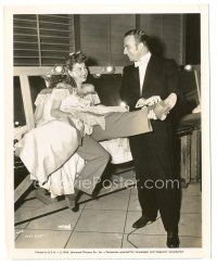1h195 SO GOES MY LOVE candid 8x10 still '46 Richard Gaines laughs at girl's slacks under her dress!