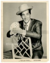 1h854 SOME CAME RUNNING 8x10 still '59 portrait of Dean Martin holding fanned out deck of cards!