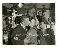 1h199 STRICTLY DISHONORABLE deluxe candid 8x10 still '51 Ezio Pinza kissing Janet Leigh by camera!