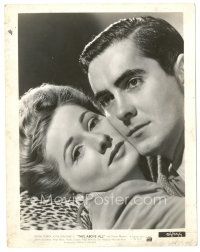1h906 THIS ABOVE ALL 8x10 still '42 best romantic close up of Tyrone Power & Joan Fontaine!