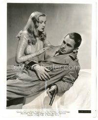1h907 THIS GUN FOR HIRE 8x10 still '42 best close up of sexy Veronica Lake & Alan Ladd with gun!