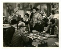 1h928 TRAILIN' WEST 8x10 still '36 Dick Foran & Paula Stone watch cowboys gamble at faro in saloon!