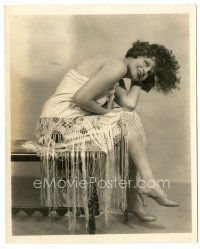 1h944 VERA REYNOLDS deluxe 8x10 still '20s sexy seated portrait wearing great dress & smiling!