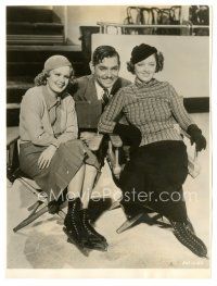 1h238 WIFE VERSUS SECRETARY candid 7.5x9.75 still '36 Clark Gable between Jean Harlow & Myrna Loy!