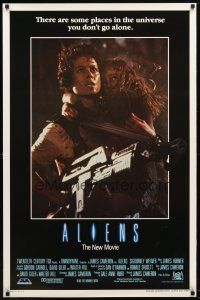 1j028 ALIENS int'l 1sh '86 Sigourney Weaver, Carrie Henn, some places you don't go alone!