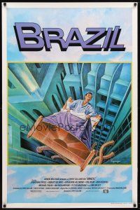 1j076 BRAZIL int'l 1sh '85 Terry Gilliam, cool sci-fi fantasy art by Lagarrigue!